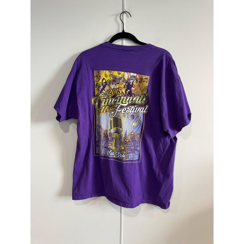 2015 Cincinnati Music Festival Shirt Mens Large Purple Fruit Of The Loom Tee - Picture 2 of 5